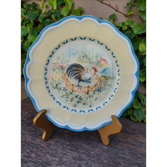 2 Lenox Provencal Garden Rooster 9 5/8" Accent Salad Plates - Picture 2 of 3